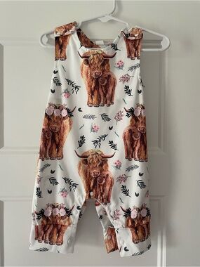 Longhorn cow print baby outfit!